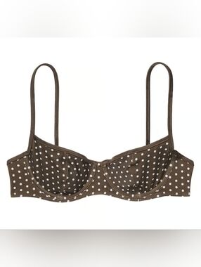 M PINK By Frankies Bikinis Swim Buttercup Underwire Bikini Top Dot
